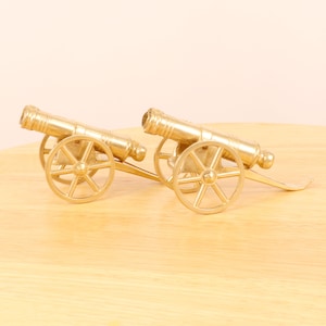 2 Army cannons || Detailed design || Vintage solid brass || Set of two || Home decors || Brass cannon