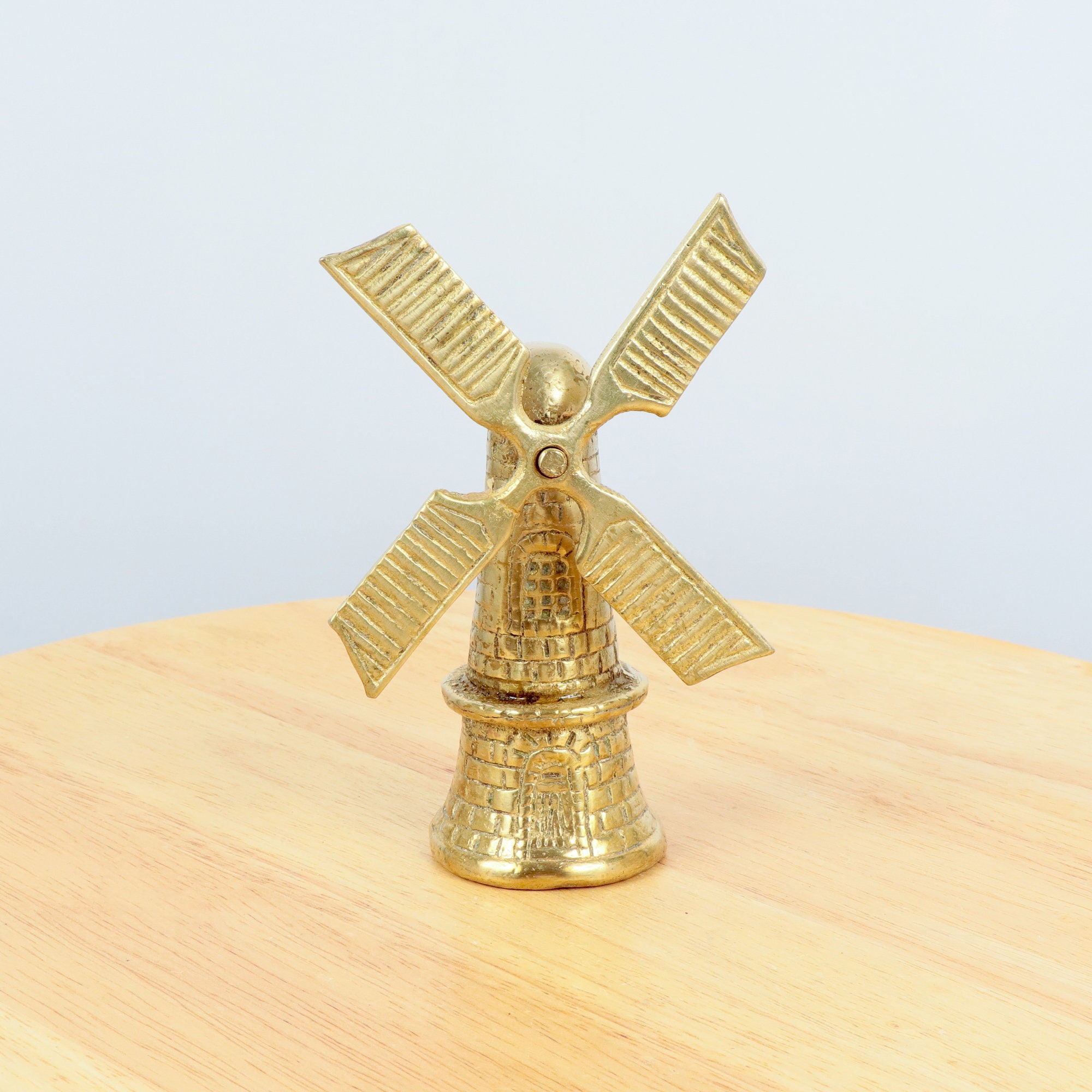 Windmill figurine Vintage solid brass Windmill design Etsy