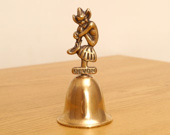 Vintage brass large desk bell || vintage solid brass || high quality || Devil design || Pixie