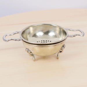 Tea Strainer with a bowl || Vintage || Silver plated || Made in England || &quot;EPNS&quot;