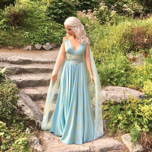 Game of Thrones Daenerys Qarth Dress - Cotton Blend - Khaleesi Gown Fantasy Cosplay