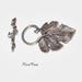 5 x clasps silver plated Vine Leaf toggle