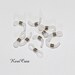 10 white rubber cord eyeglasses chain ends x silver opaque metal