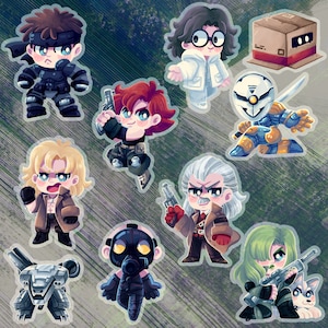 May include: A set of ten colorful cartoon stickers featuring characters from popular video games and anime. The stickers are printed on a clear background and are perfect for adding a touch of fun to laptops, water bottles, or notebooks.