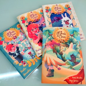 Puede incluir: Cuatro portadas de cómics coloridas con el título "El Jardín de Ceres" en español. Las portadas presentan ilustraciones de personajes y escenas de la serie de cómics. Las portadas están numeradas 1, 2 y 3.