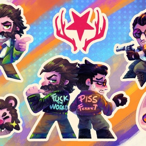 Disco Elysium sticker sheet