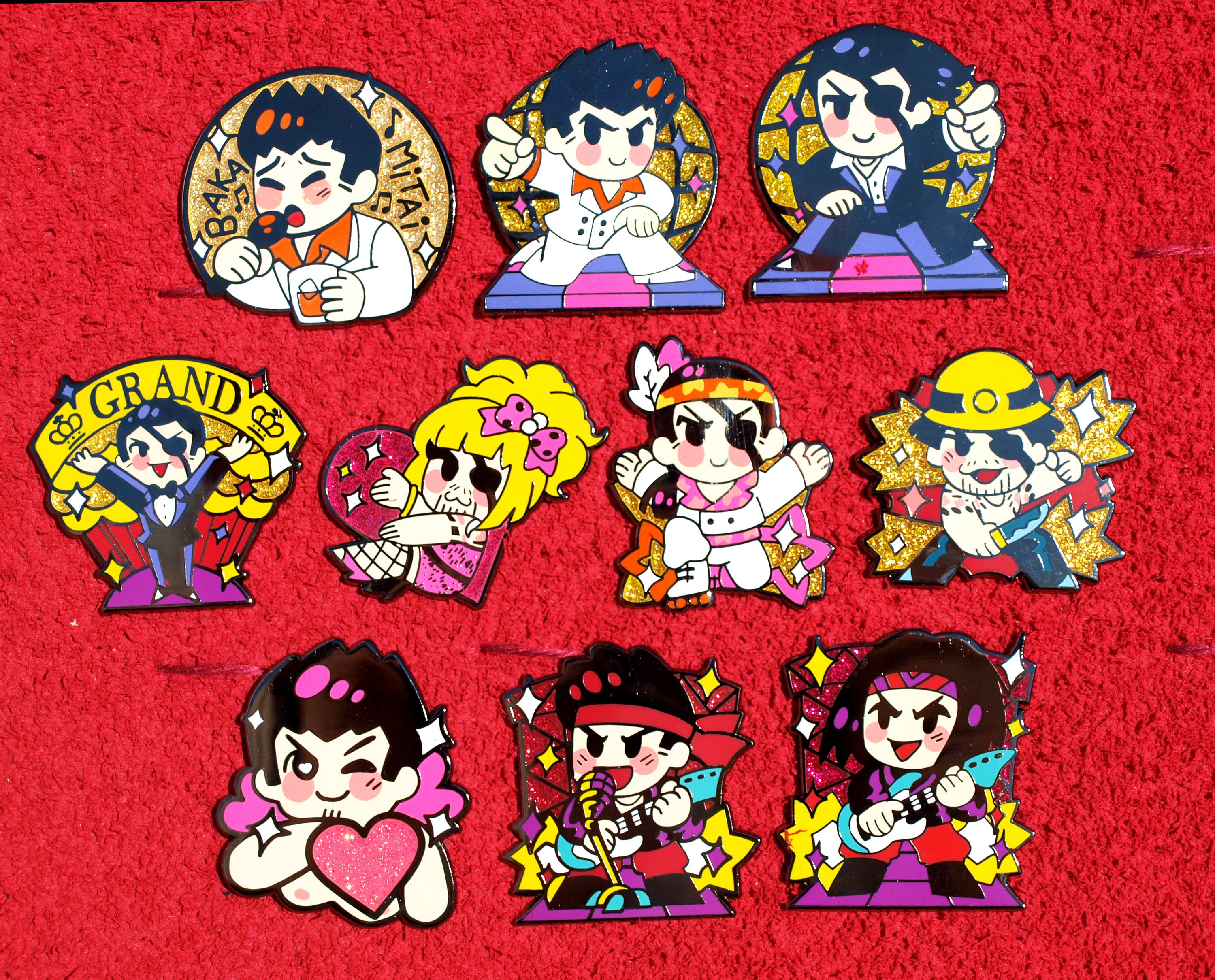 Yakuza 0 / Kiwami Glitter Enamel Pins Bakamitai Goromi