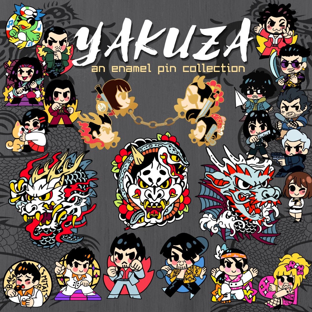 Yakuza enamel pins + patches
