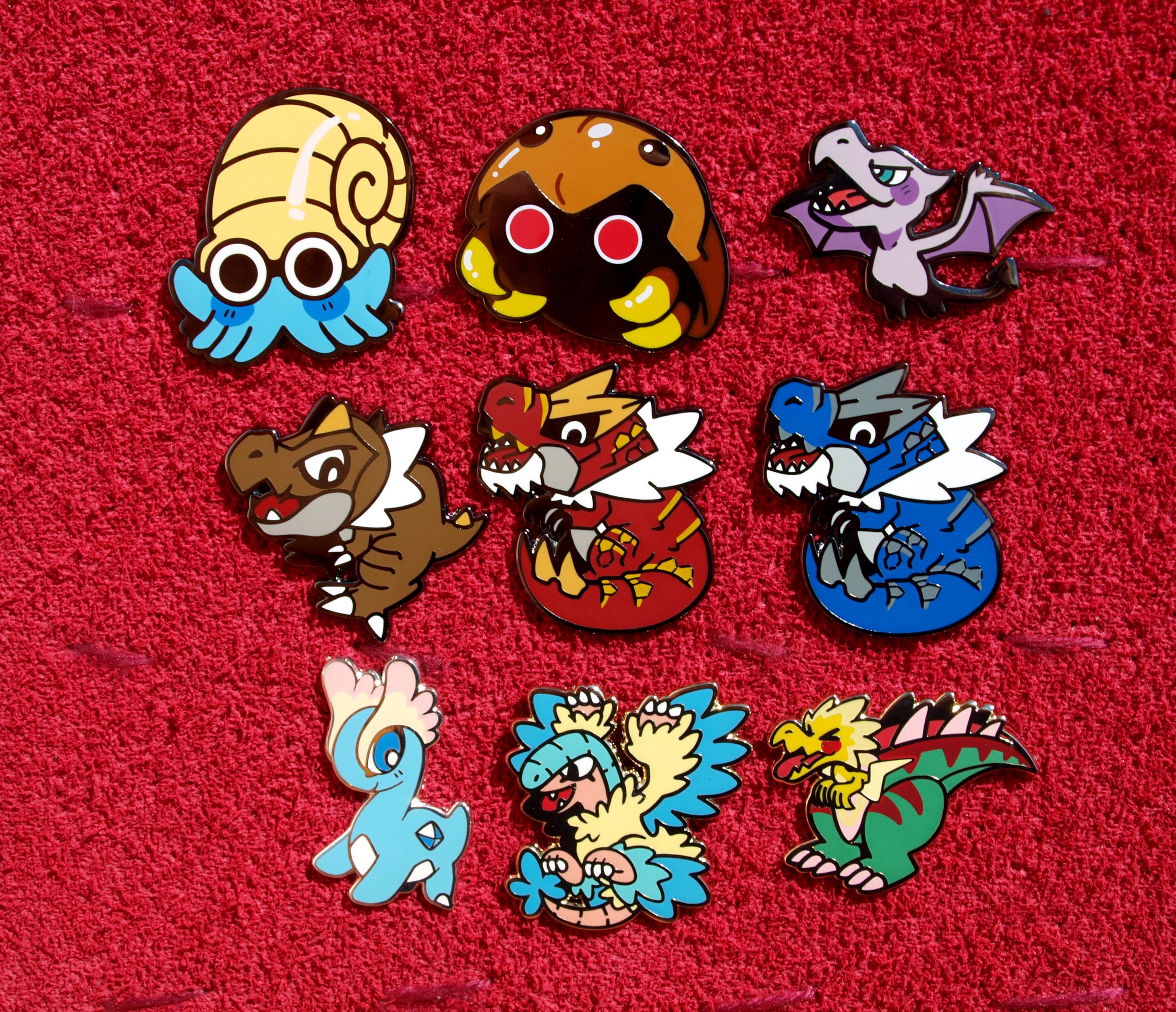 Pokemon Fossils Enamel Pins Set