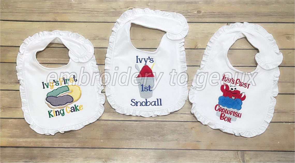New Orleans Baby Bib Gift Set My First Snoball Bib My First Etsy