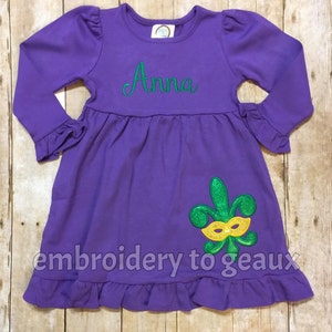 Girls Mardi Gras Dress, Girl&#39;s Mardi Gras Outfit, Mardi Gras Fleur de Lis Dress, Mardi Gras Shirts, Girl&#39;s Mardi Gras Shirt