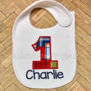 First Birthday Bib, Personalized Birthday Bib, Cake Smash Bib, First Birthday Outfit, Boys Custom Birthday Bib