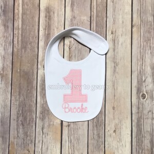 First Birthday Bib, Personalized Birthday Bib, Cake Smash Bib, First Birthday Outfit, Girls First Birthday Bib, Baby Girl First Birthday Bib