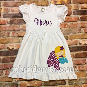 Personalized Mermaid Birthday Dress, Girls Summer Dress, Mermaid Outfit, Girls Spring Dress, Girls Spring Outfit, Mermaid Birthday Dress