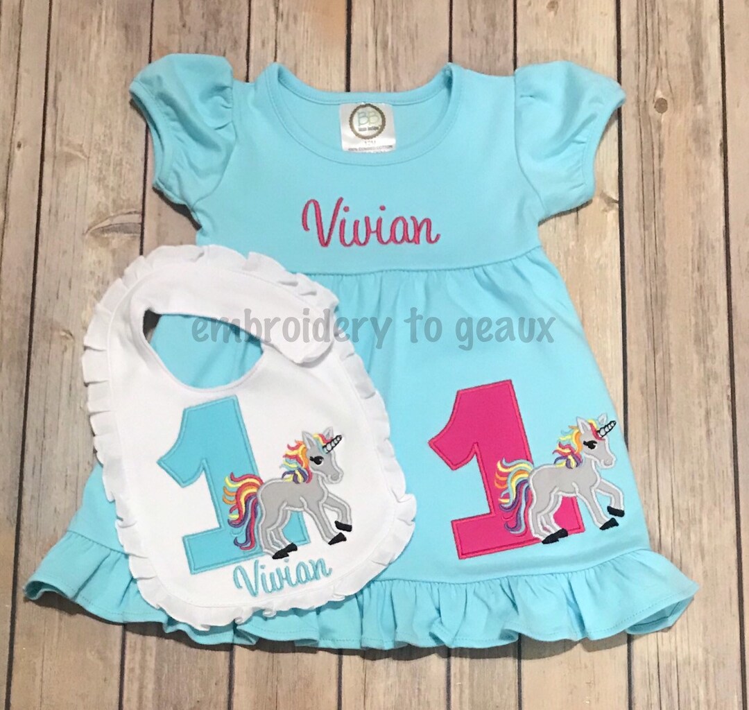 first birthday unicorn dress Unicorn Themed First Birthday Outfit – xoxobyRiley main image 1