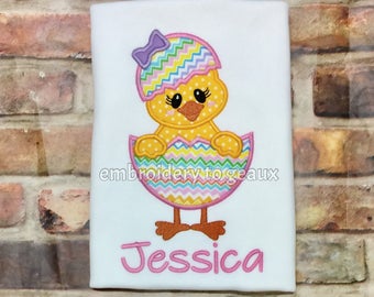 Personalized Easter Shirt, Girls Easter Shirt, Easter Chick Shirt, Easter Egg Shirt, Easter Shirt for Girls, Toddler Girls Easter Shirt