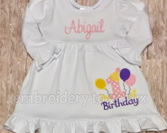 Personalized My First Birthday Dress--Girls Pastel Birthday Dress--Girls Birthday-First Birthday-Birthday Party Dress--First Birthday Outfit