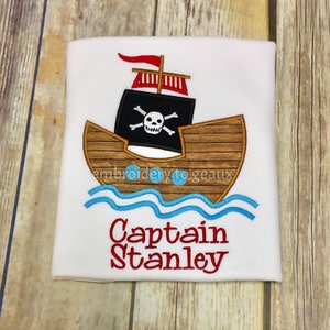 Boys Pirate Ship T-Shirt, Boys Pirate T-Shirt, Personalized Pirate Ship Shirt, Toddler Boys Pirate Shirt, Pirate Birthday T-Shirt