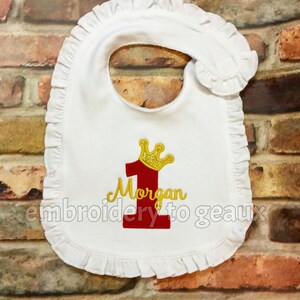 First Birthday Bib, Baby Girl First Birthday Bib, First Birthday Bib Girl, Personalized First Birthday Bib, Princess First Birthday Bib