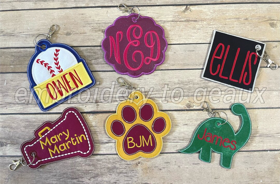 Personalized Bag Tags, Backpack Tags, Embroidered Bag Tags, Luggage