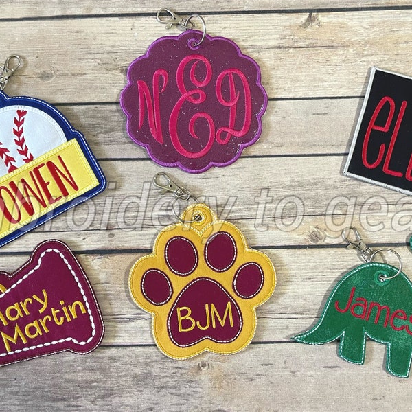 Personalized Bag Tags, Backpack Tags, Embroidered Bag Tags, Luggage Tags