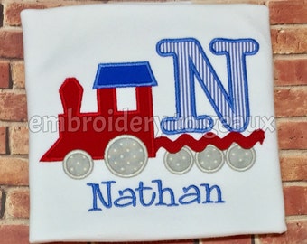 Train Alphabet Child's T-shirt or Infant Bodysuit, Train Sibling Shirt, Train Birthday Shirt, Boy's Birthday Shirt or Bodysuit, Boys