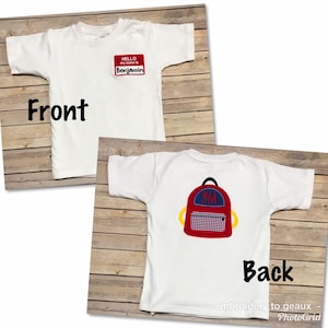 Boys Back to School Shirt, Back to School Shirt Boys, Boys Backpack Shirt, First Day of School Shirt Boys, First Day of Kindergarten Shirt