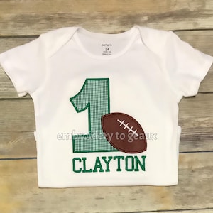 Football Birthday Shirt, Football First Birthday Bodysuit, First Birthday Football Outfit, Boys Birthday Shirt, Boys Birthday Outfit