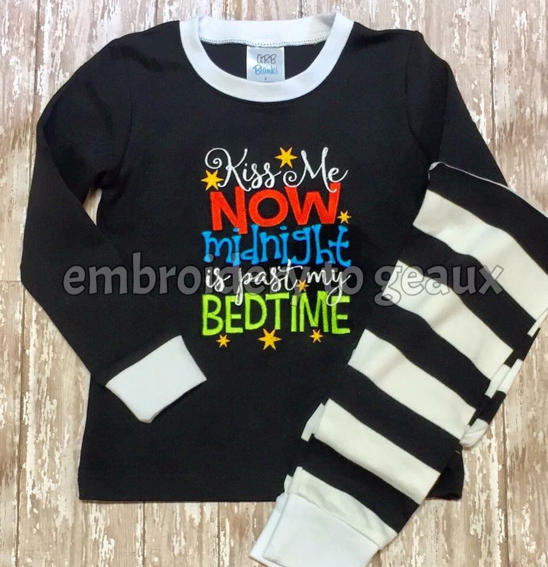 Monogrammed Pajamas, New Year Pajamas, New Years Eve Pj's for Kids
