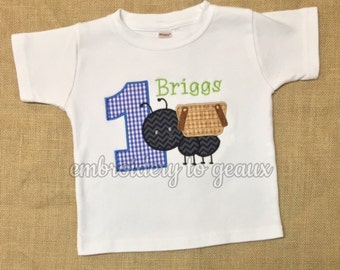 Personalized Picnic Ant Birthday Shirt or Bodysuit