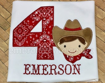 Cowboy Birthday Shirt, Cowboy 4th Birthday Shirt, Boys Western Birthday Shirt, Boys Shirts, Western Birthday Shirt, Boys Birthday Shirt