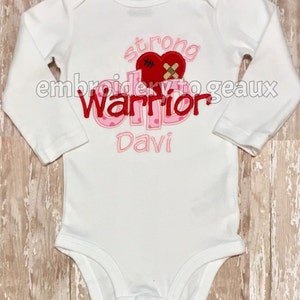 CHD Warrior Toddler or Child&#39;s T-shirt or Infant Bodysuit--CHD Awareness T-Shirt--Heart Warrior Shirt
