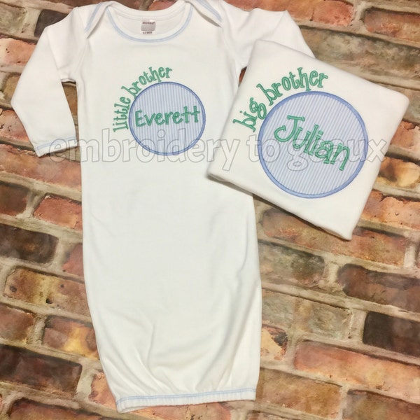 New Baby Announcement Shirt, Big Brother, Bigger Brother, Little Sister, Big Sister, Coming Home Outfit, Baby Gown, Sibling Set
