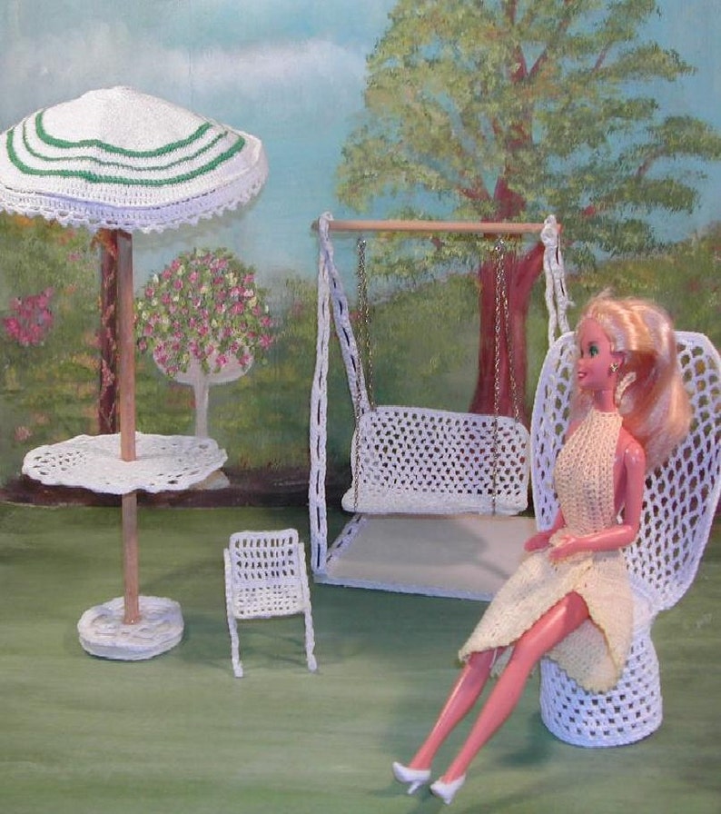 Crochet Fashion Doll Furniture Pattern 364 WICKER FURNITURE Etsy
