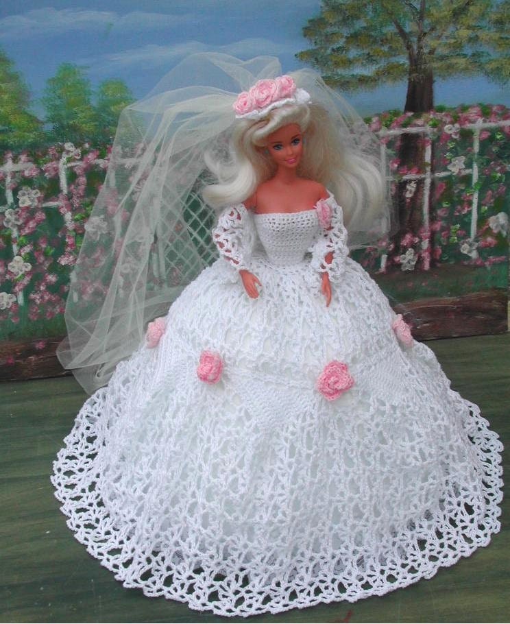 Mod le de poup e Barbie au crochet 22 GARDEN BRIDE Etsy France