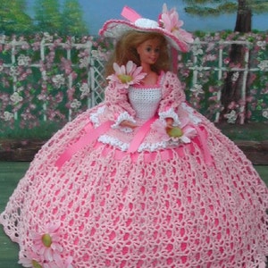 Crochet Fashion Doll Barbie Pattern- #26 PAINTED DAISIES