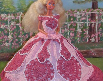 Crochet Fashion Doll Barbie Pattern- #206 CANDY STRIPES #2