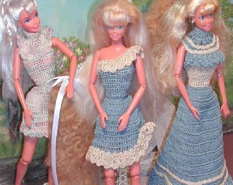 Crochet Fashion Doll Barbie Pattern- #209 CAROUSEL MIX & MATCH #3