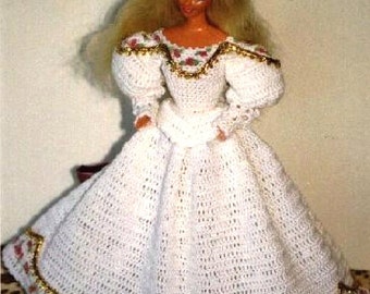 Crochet Fashion Doll Barbie  Pattern- #442 ROSE PETALS