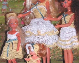 Crochet Fashion Doll Barbie & Sisters Pattern- #274 SISTERS on the FARM