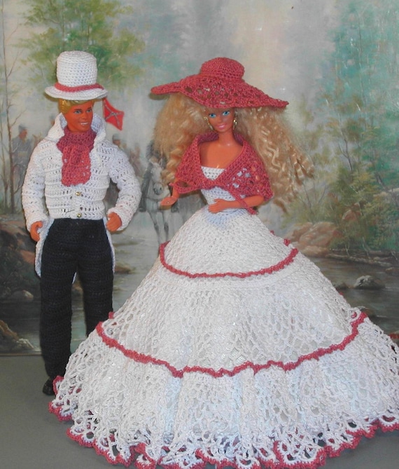 Crochet Fashion Doll Ken & Barbie Pattern 109 SOUTHERN BELLE | Etsy