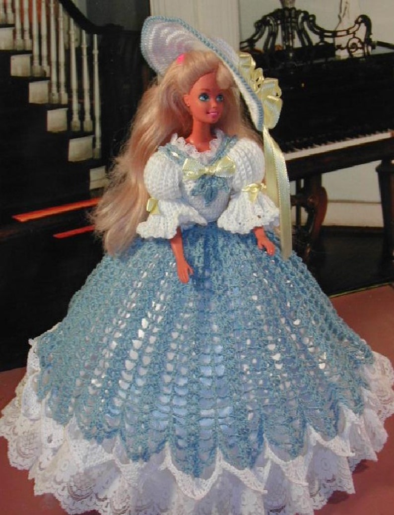Crochet Fashion Doll Barbie Pattern 339 SOUTHERN BLUE BELLE - Etsy