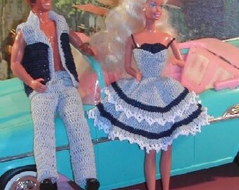 Crochet Fashion Doll Barbie & Ken Pattern- #159 LETS go for a RIDE COUPLE