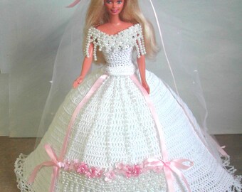 Crochet Fashion Doll Barbie  Pattern- #553 BEAUTIFUL DREAMER