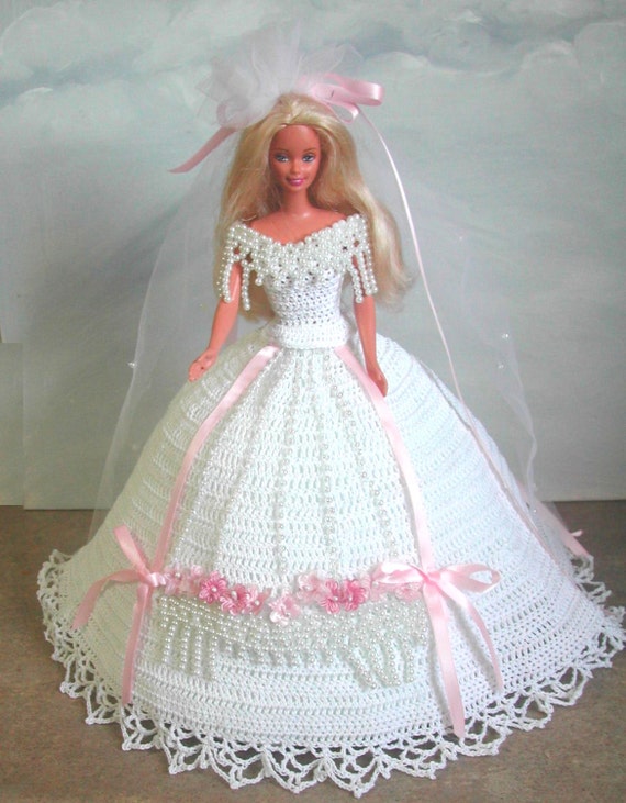 Vestido  Barbie crochet gown, Crochet barbie clothes, Crochet doll pattern