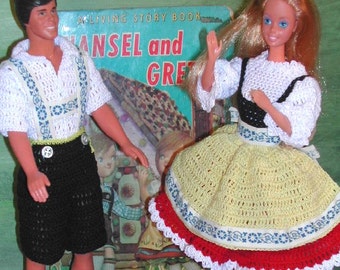 Crochet Fashion Doll Ken & Barbie Pattern- #60 HANSEL AND GRETEL