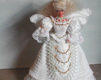 Crochet Fashion Doll Barbie  Pattern- #365 WINGS OF LACE