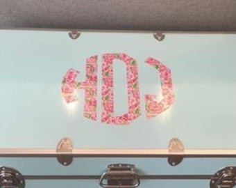 Lilly P Inspired Monogram for Summer Camp Footlocker Trunk Decals