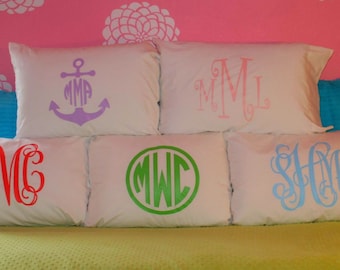 Sale Monogrammed Pillow Case ~ Girl's Personalized Summer Camp Pillow Case