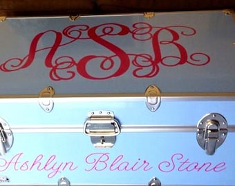 Personalized Summer Camp Trunk Vinyl Name Monogram Decal High Quality DIY